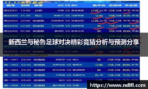 新西兰与秘鲁足球对决精彩竞猜分析与预测分享